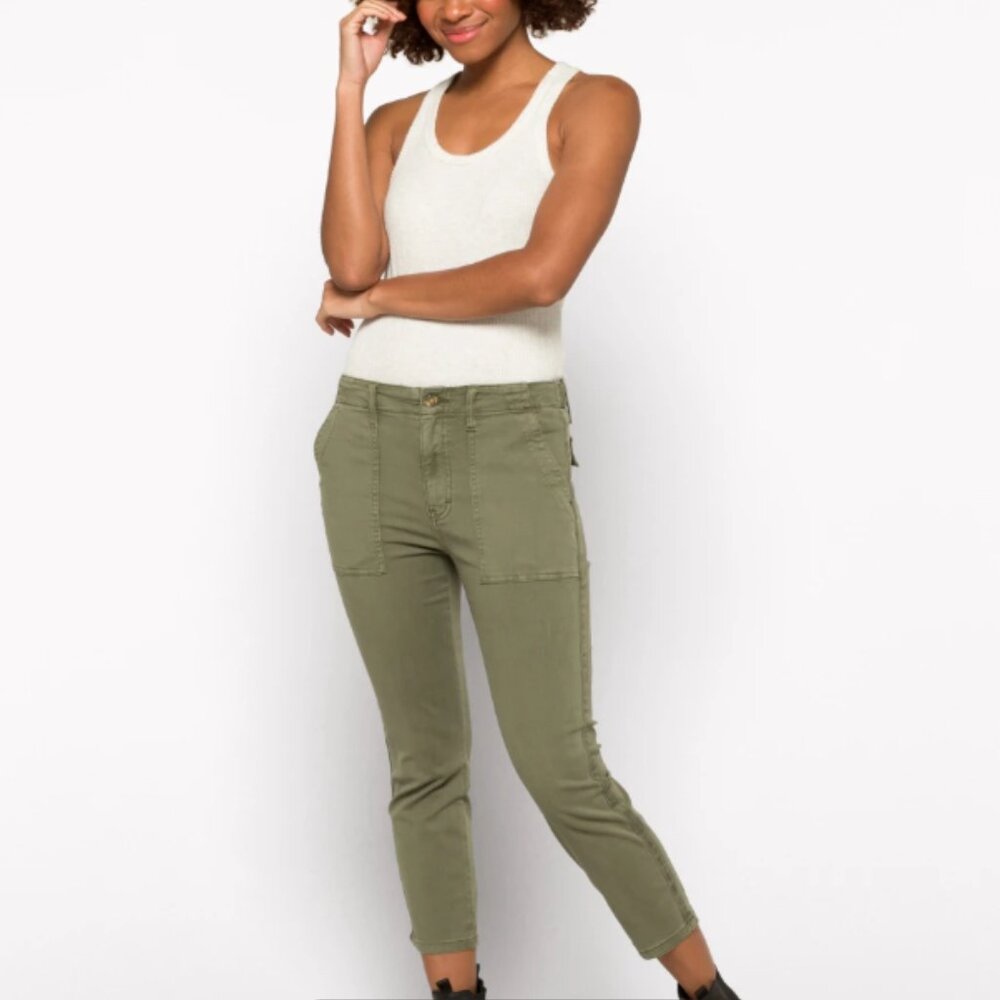 Pistola Olive Green Cropped Utility Jeans Cargo Crop Capri 33 Waist C21